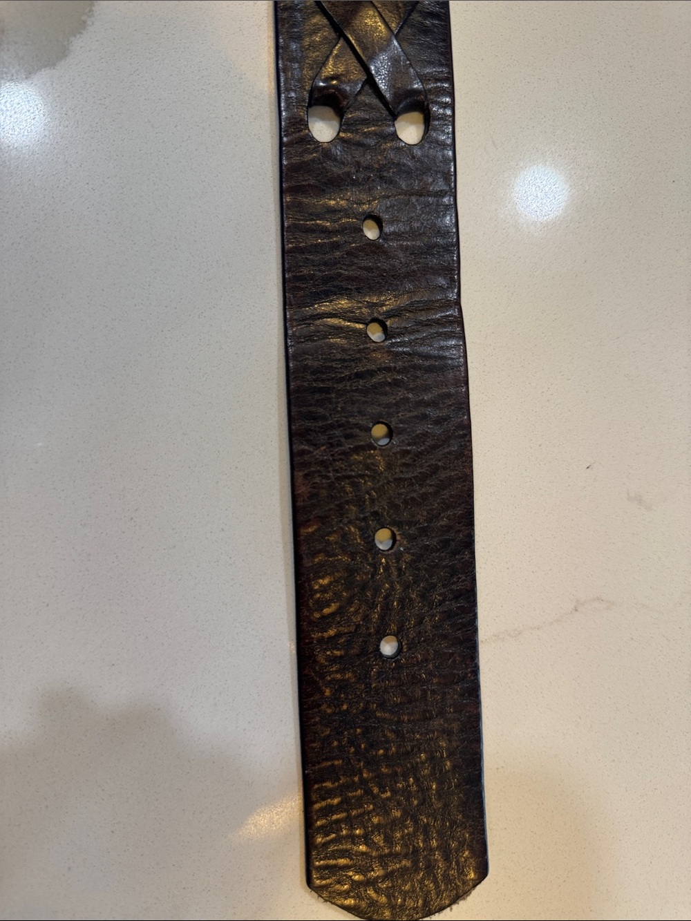 Lauren Ralph Lauren Distressed Dark Brown Leather Women's Belt small - Picture 11 of 12